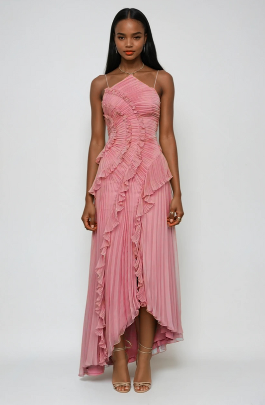 Lotus Halter Dress - Pink