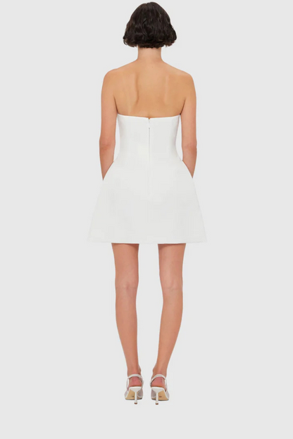 Lily Strapless Dress - White Blossom