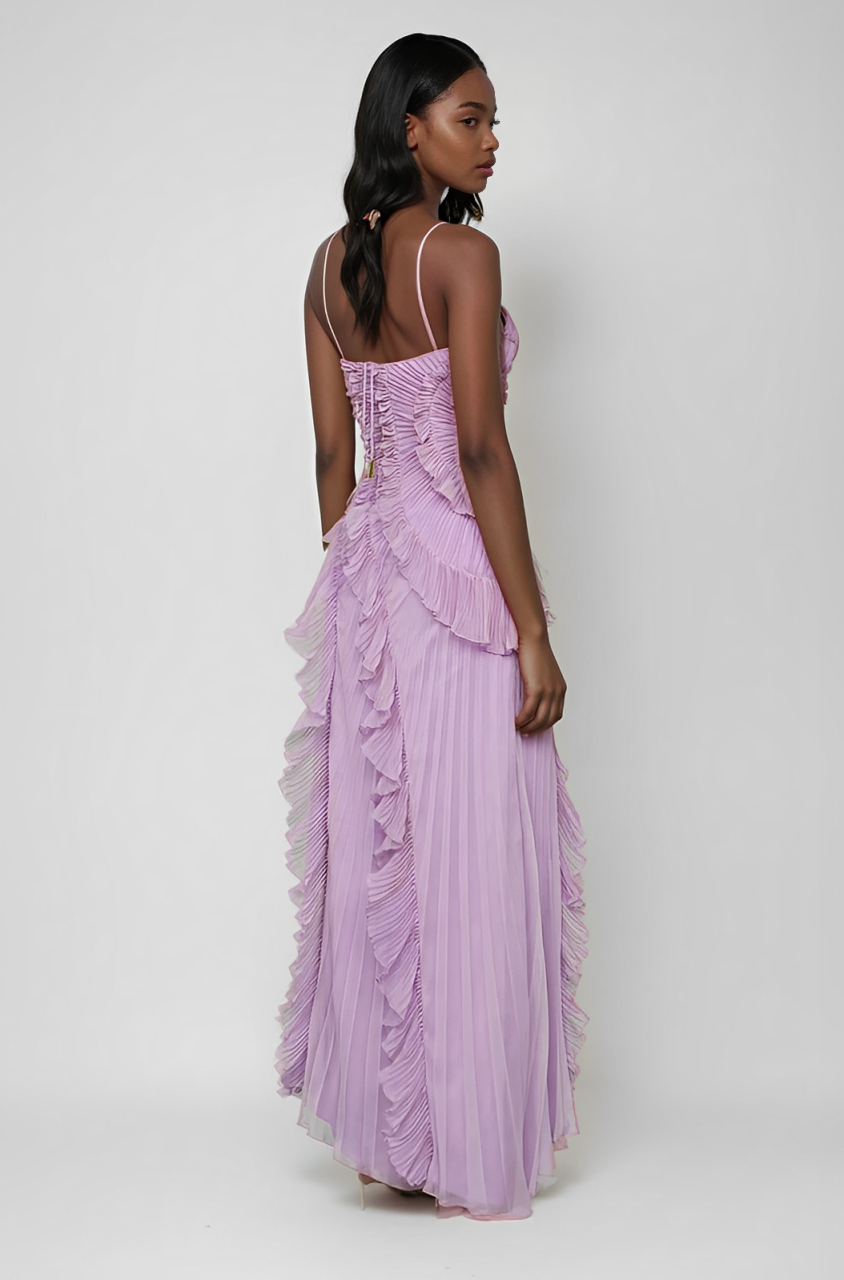 Lotus Halter Dress -  Dusty Purple
