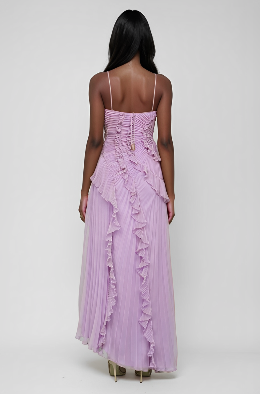 Lotus Halter Dress -  Dusty Purple