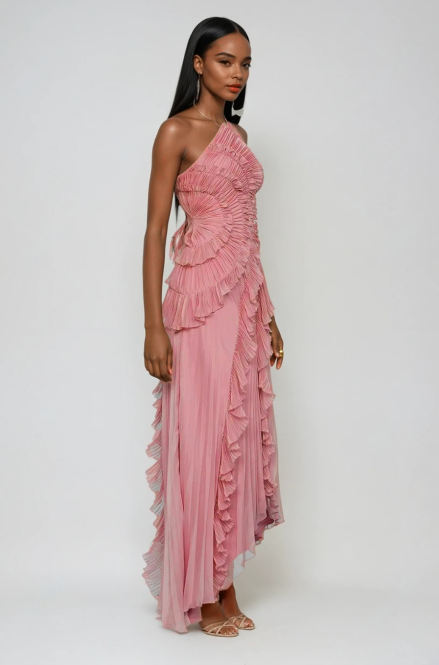 Lotus Halter Dress - Pink